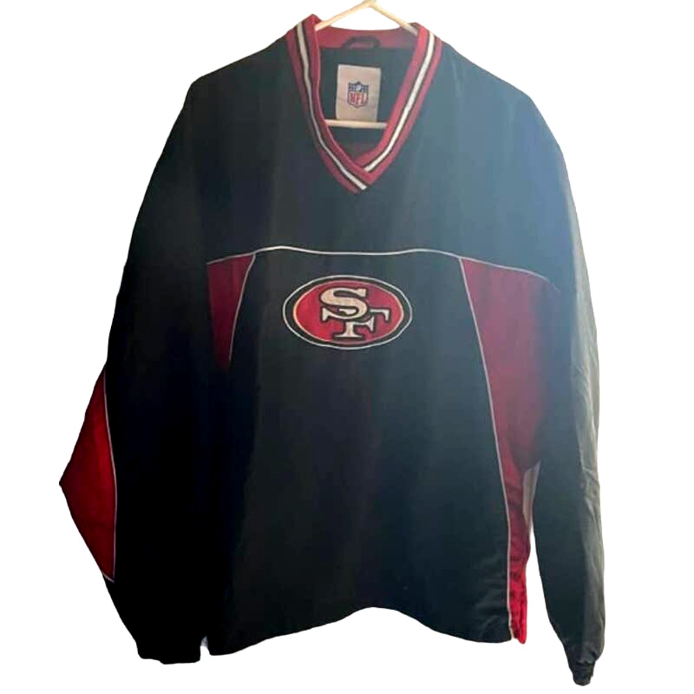 NFL 49ers Niners Men's Jacket Size XL Black and Red Pre-Owned